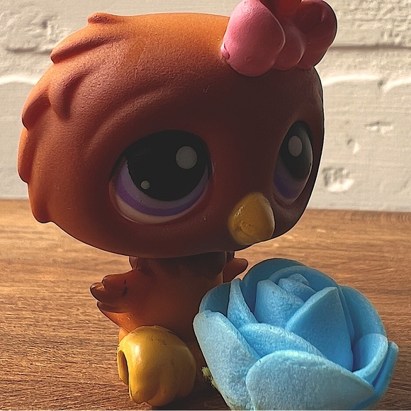 LPS littlest pet shop Brown owl with bow - Picture 2 of 5